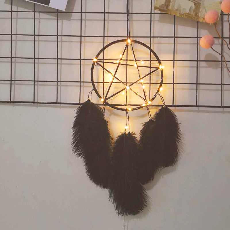 Pentegram Design Dream Catcher Lights Hanging