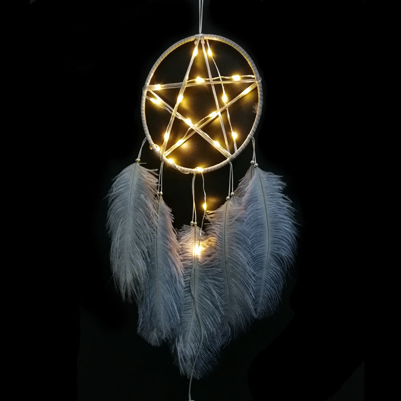 Pentegram Design Dream Catcher Lights Hanging