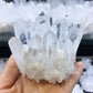 Natural White Crystal Cluster Degaussing Purification Crafts Rough Stone Ore Specimen Home Office Decoration