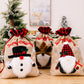 Christmas Old Man Snowman Deer Linen Plaid Gift Bag