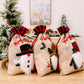 Christmas Old Man Snowman Deer Linen Plaid Gift Bag