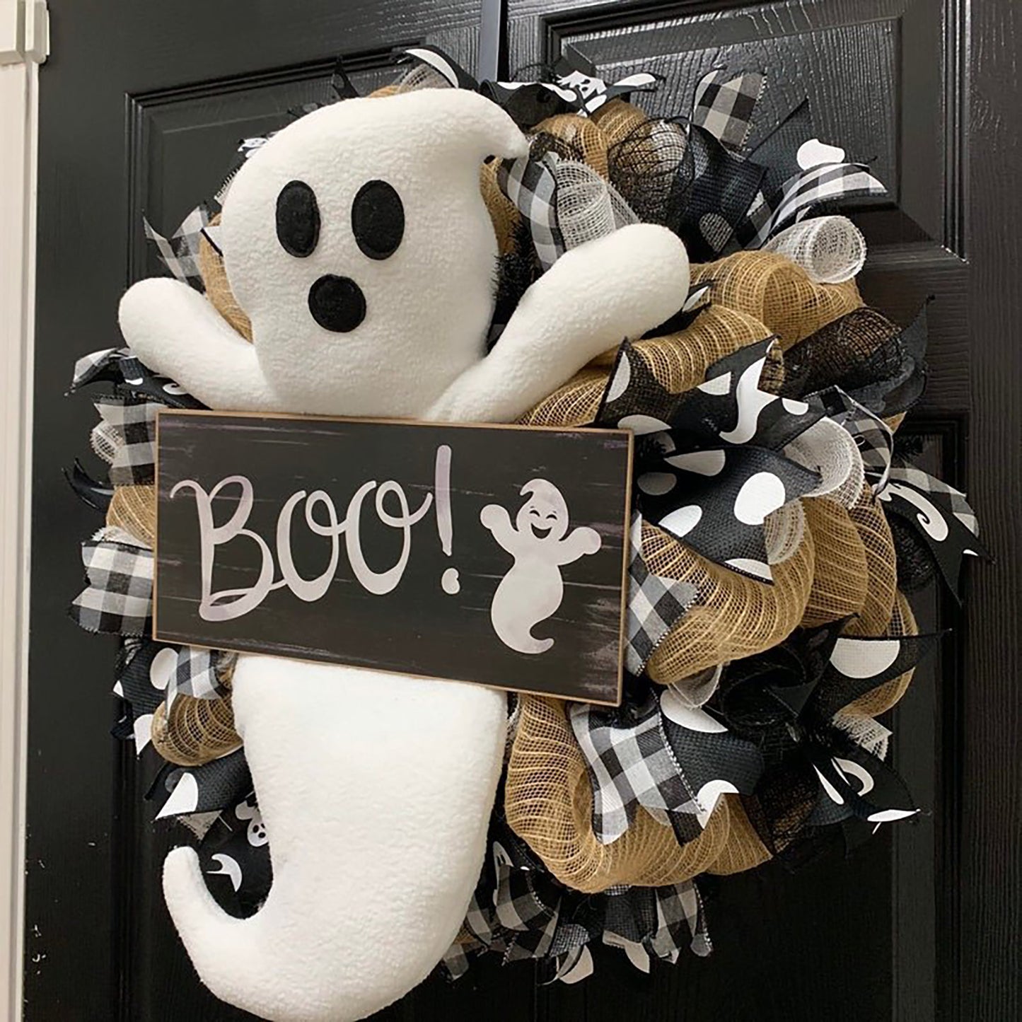 Halloween Cute Ghost Door Wreath