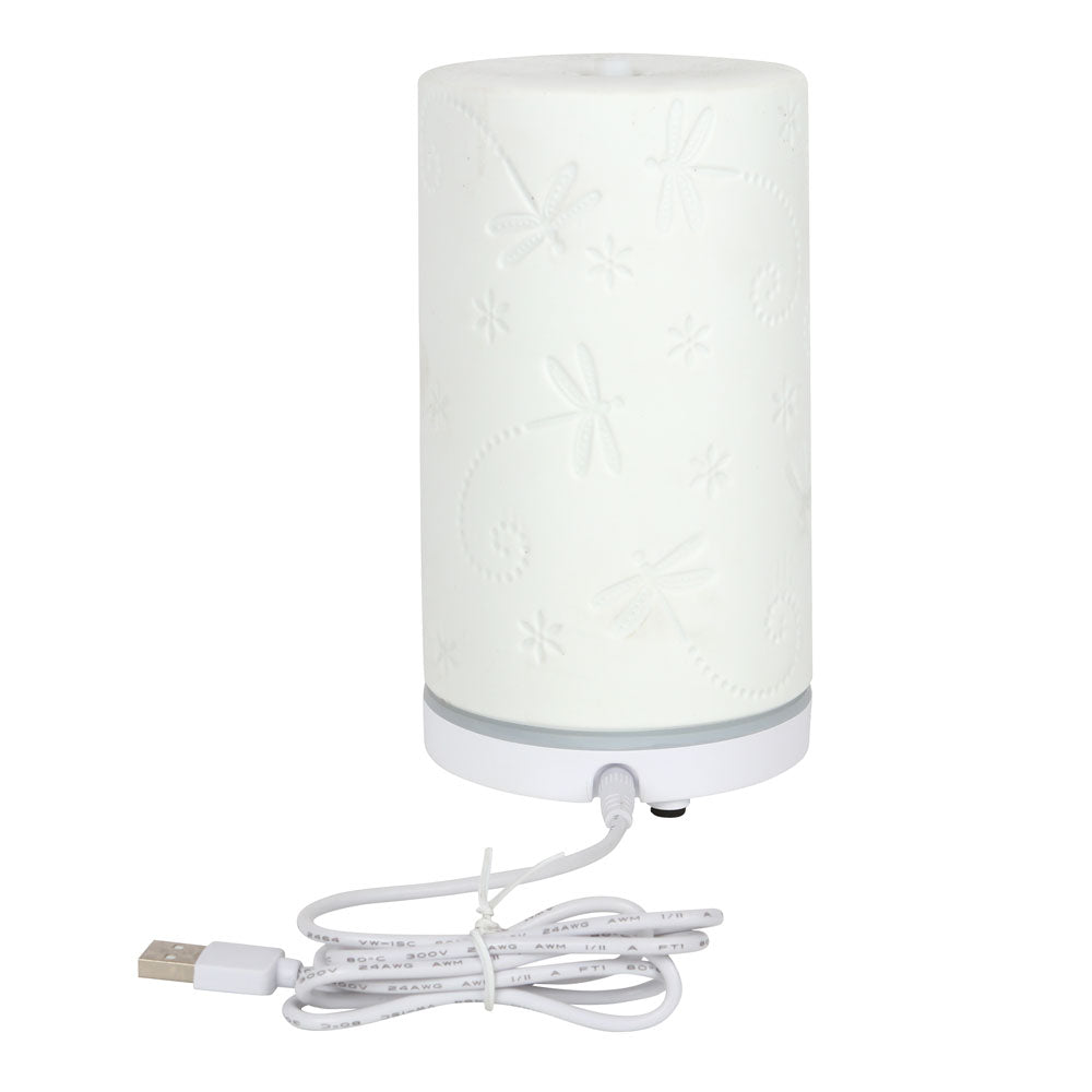 White Ceramic Dragonfly Electric Aroma Diffuser