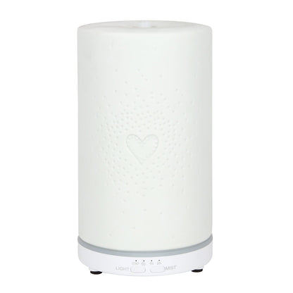 White Ceramic Heart Scatter Electric Aroma Diffuser