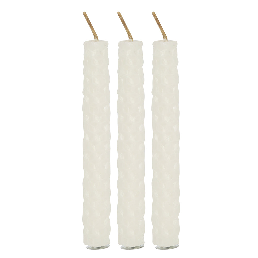 Set of 6 Cream Beeswax Spell Candles