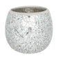 Large Silver Crackle Glass Candle Holder