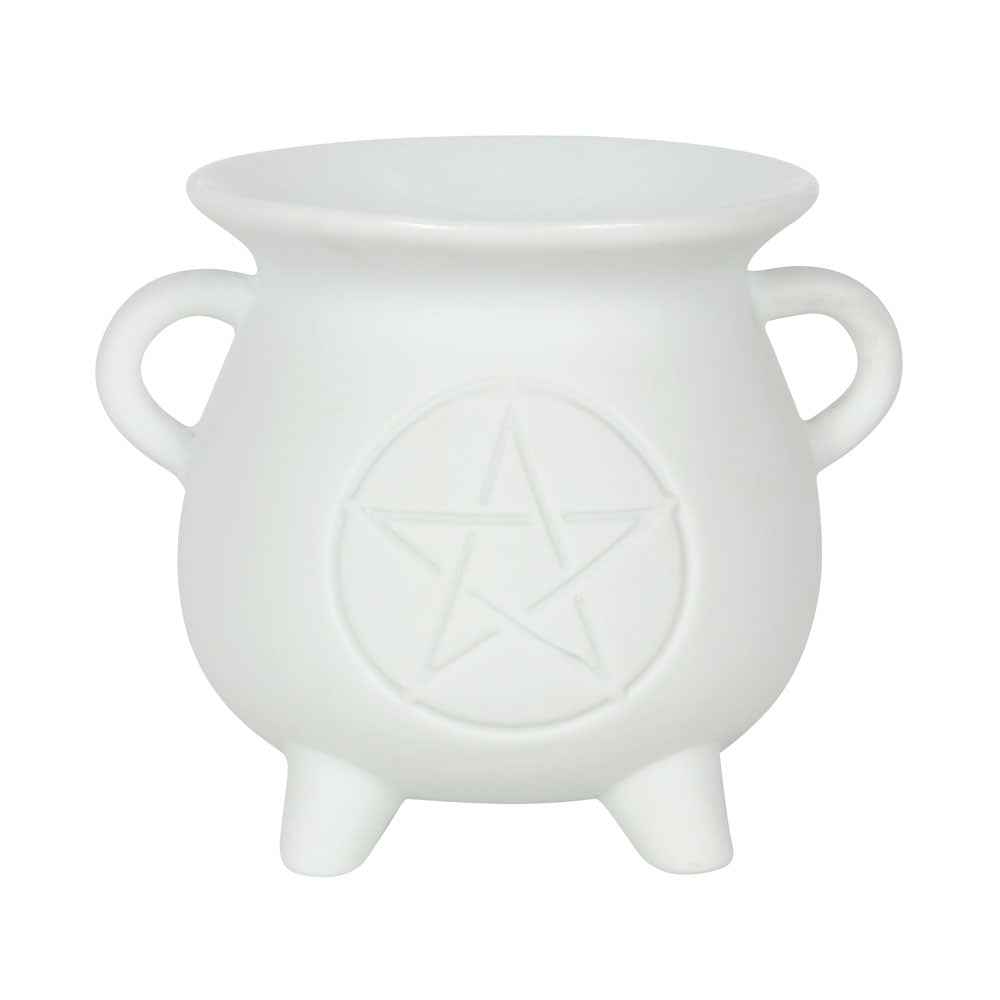 White Pentagram Cauldron Oil Burner