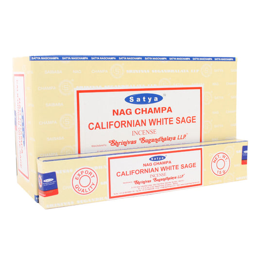 12 Packs of Californian White Sage Incense Sticks by Satya