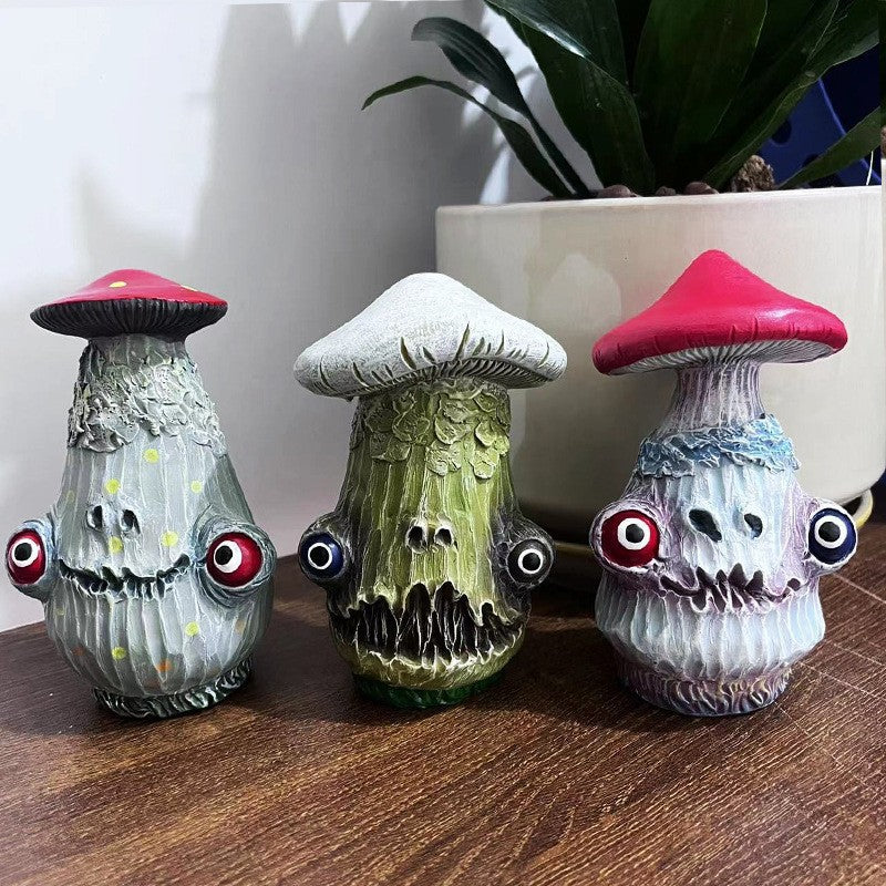 Halloween Mushroom Sculpture Resin Craft Ornament