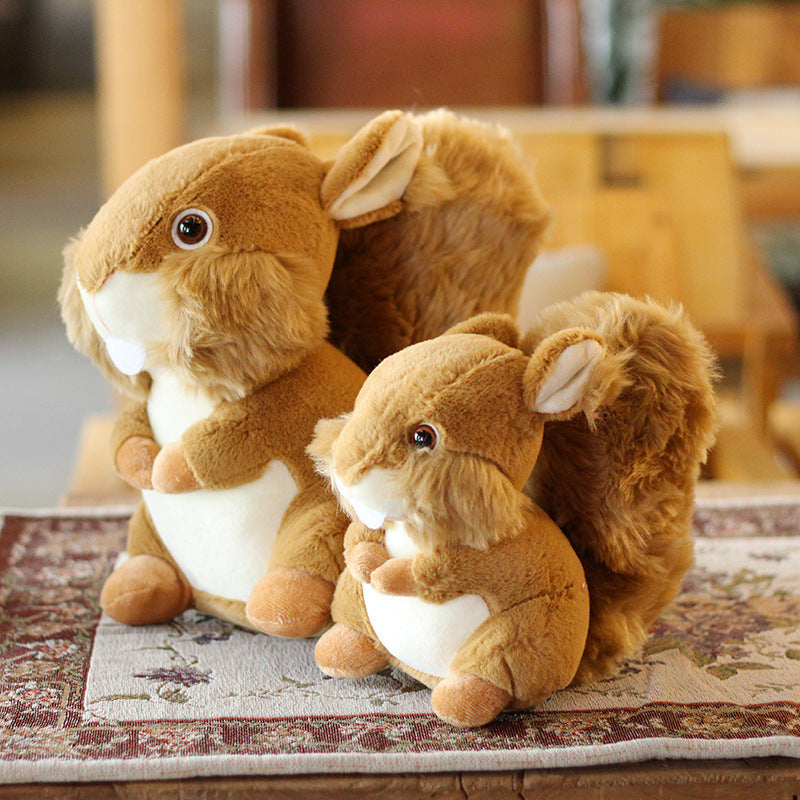 Cute Squirrel Plush Toy Doll Home Decoration