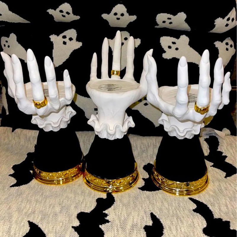 Halloween Palm Tray Candle Holder Halloween Witch Palm Candle Holder