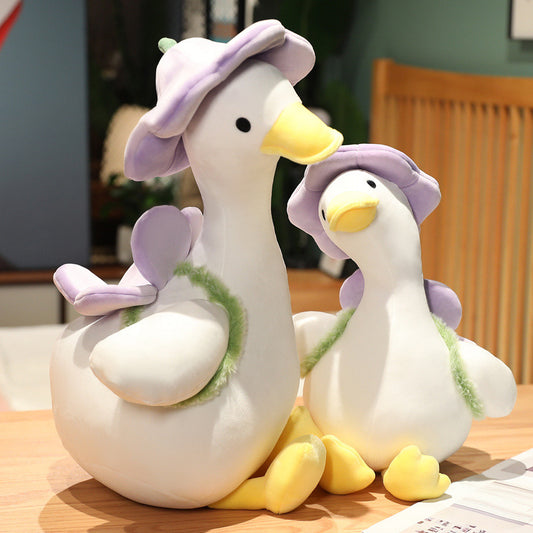 Little Flower Hat Duck Doll Back Flower Duck Plush Doll Home Decoration