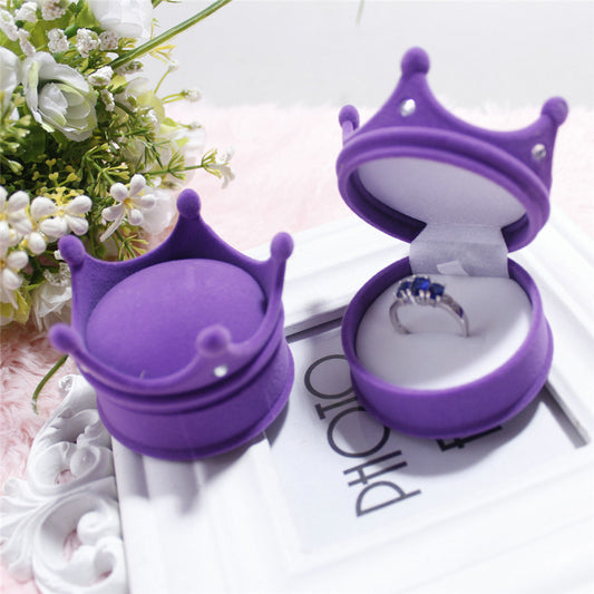 Huiyi Jewelry Box Jewelry Packaging Box Flannel Crown Shape Ring Earring Necklace Box Jewelry Eyelash Box
